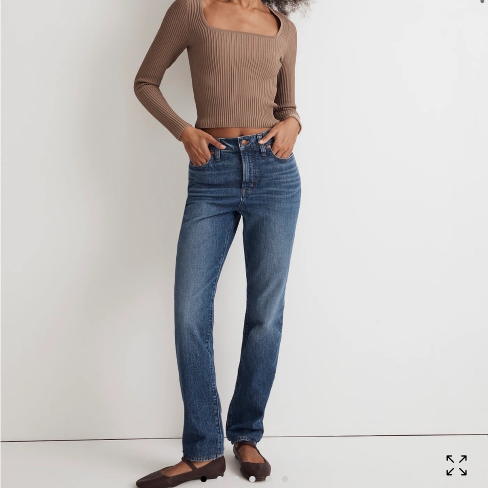 Madewell Straight Leg Jeans in Medium Blue